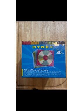 Dynex Slim Jewel Cases 30 Pack In Bright Colors For CDs/DVDs